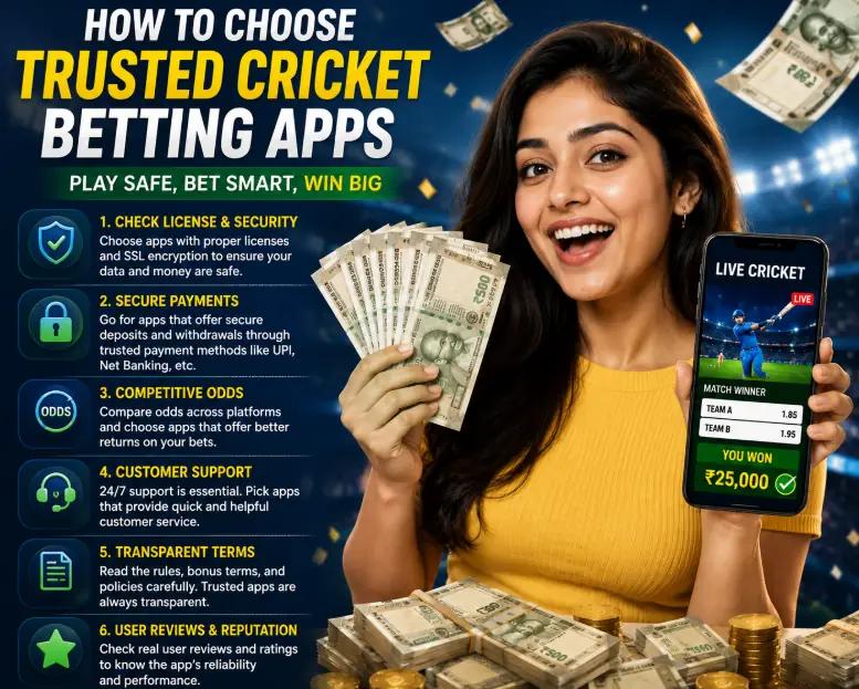 How to choose trusted cricket betting apps — check license and security, secure payments, odds, support, terms, and reviews