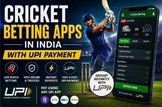 Cricket betting apps in India with UPI payment — instant deposits, secure and trusted, fast and easy