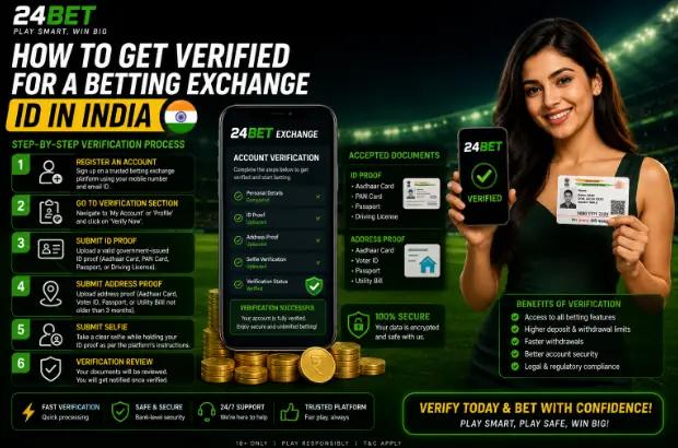 Step-by-step verification process for a betting exchange ID in India, from registration to KYC review