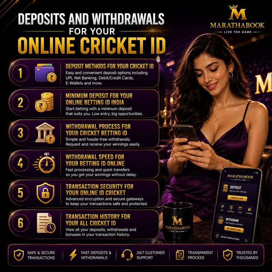 Deposits and withdrawals for your online cricket ID on MarathaBook