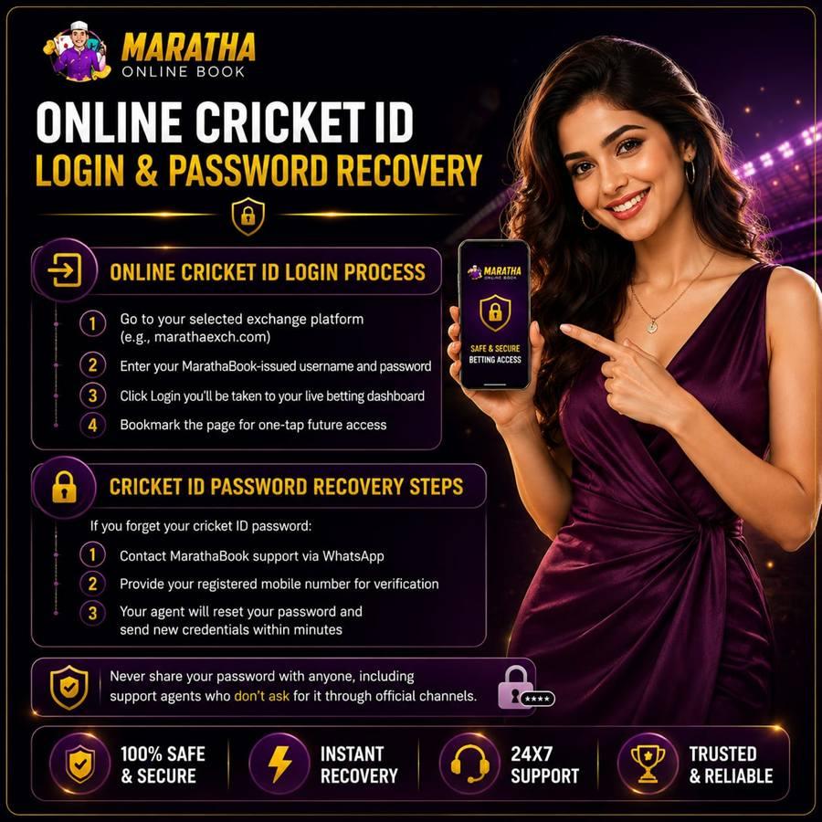 Online cricket ID login and password recovery on MarathaBook