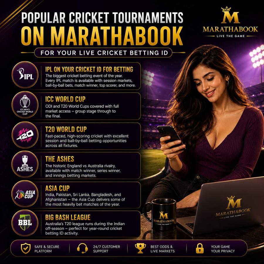 Popular cricket tournaments on MarathaBook for your live cricket betting ID